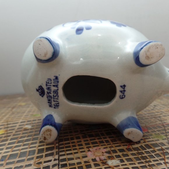 Delft Blauw Piggy Bank Windmill Porcelain 4" - Picture 9 of 9